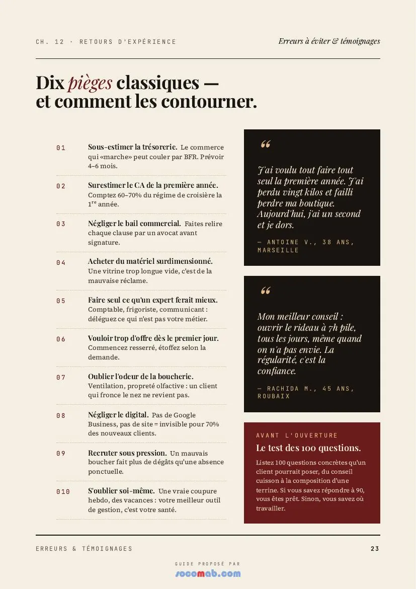 Erreurs à éviter et témoignages